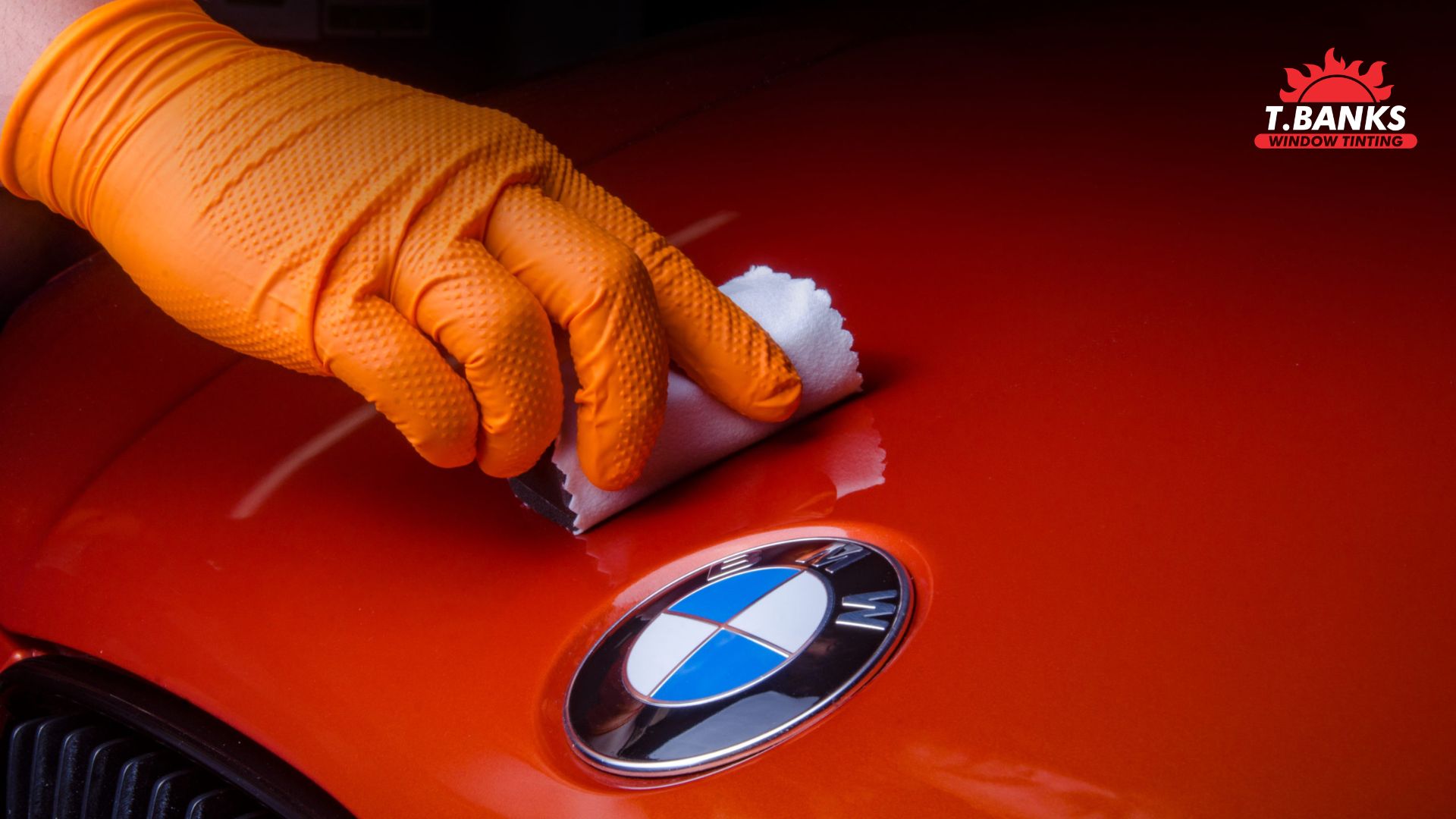 ceramic coating reapplication to a red BMW car